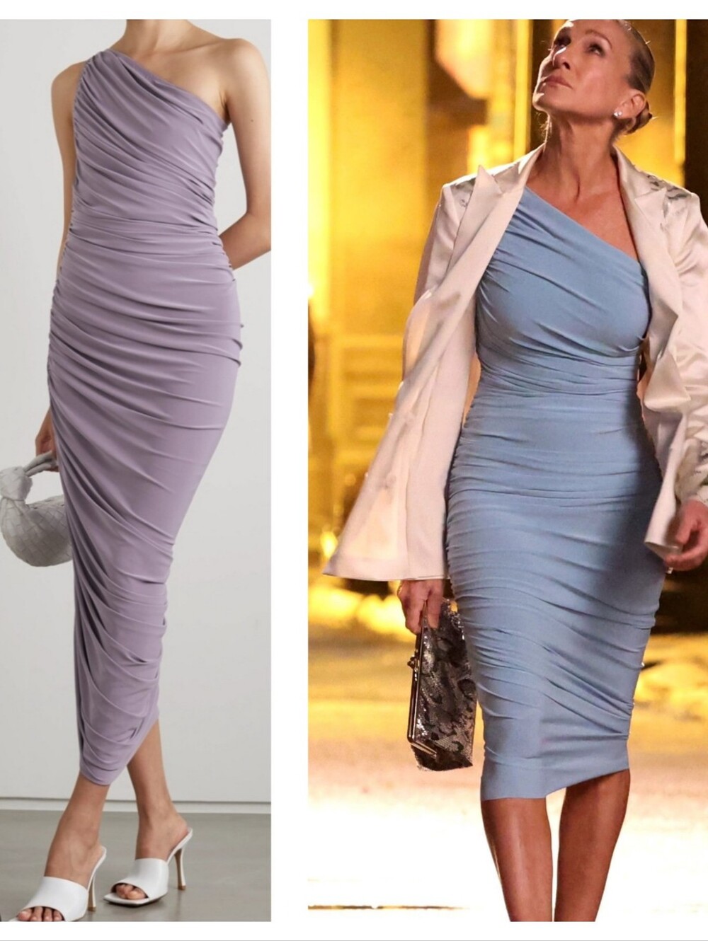 Norma Kamali Diana Gown in Powder Purple Size Medium